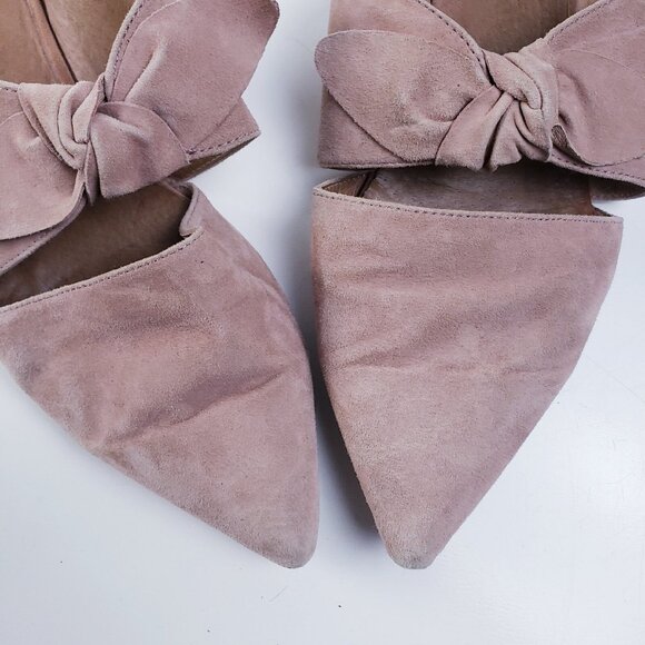 Jeffrey Campbell Charlin Womens Pointed Toe Mule Bow Flat Pink Suede Size 9 - Picture 8 of 11